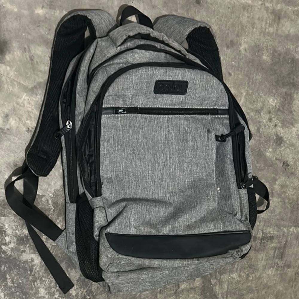 Gray and Black Urban Backpack with padded Laptop sleeve